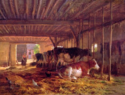 O galpão de vaca, do século XIX de Jean Louis van Kuyck
